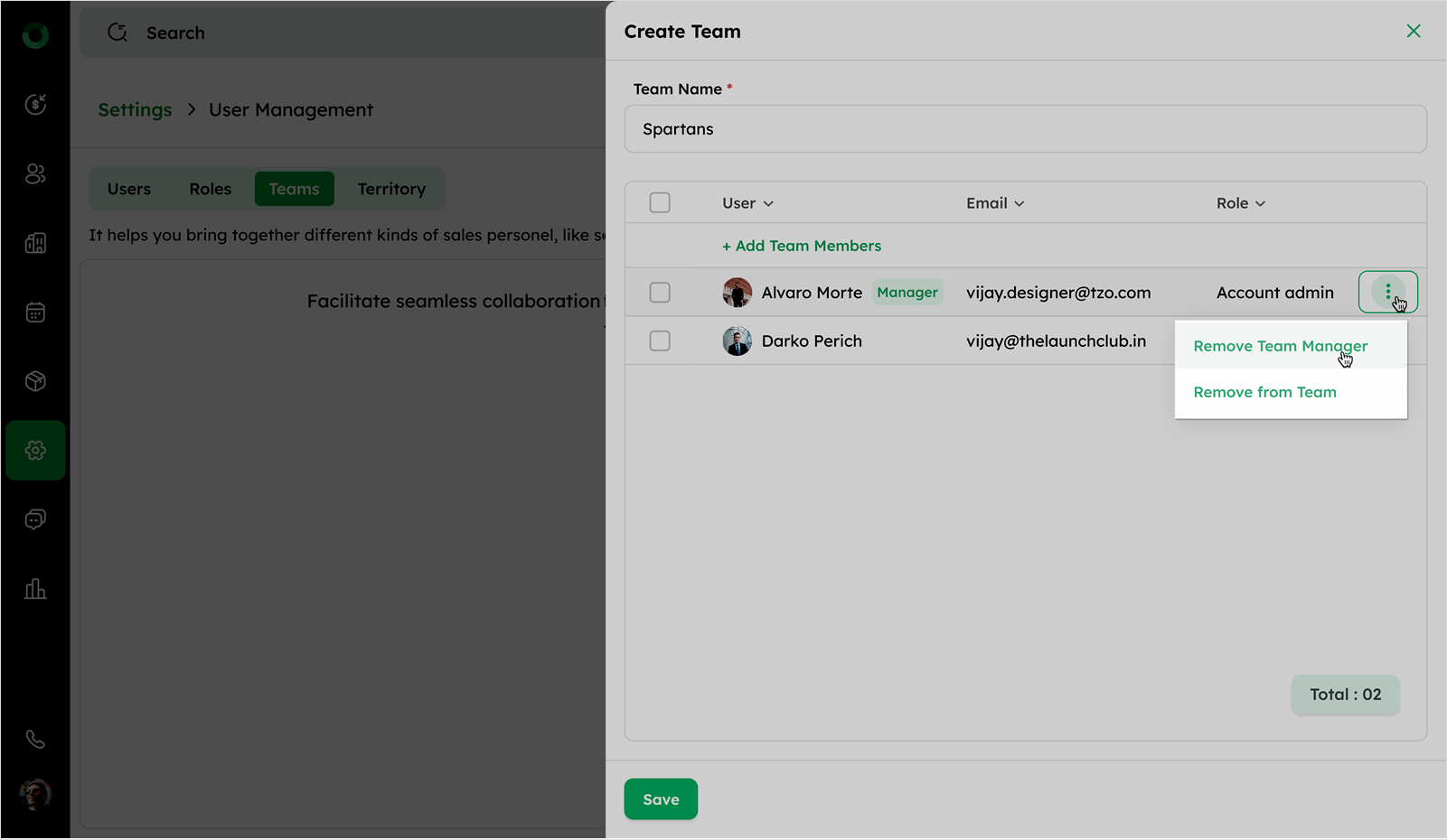 Teams in User Management | Twozo Docs